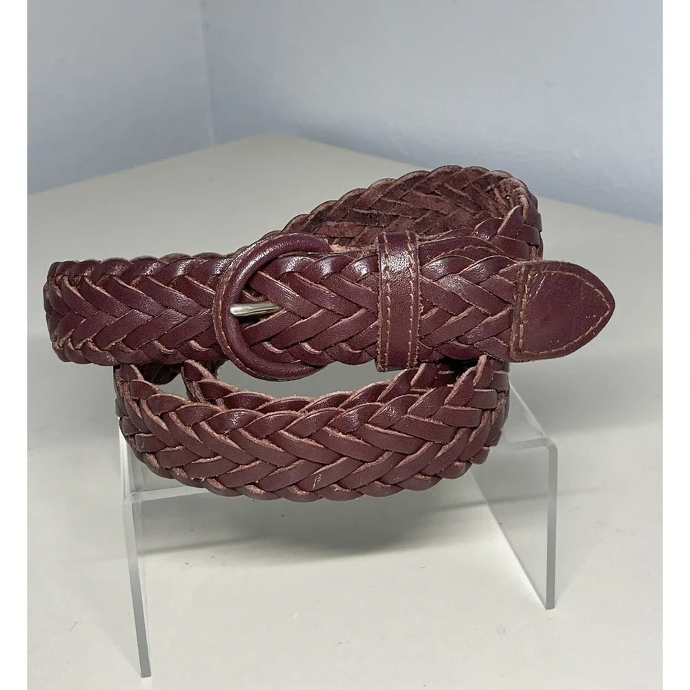 Mens Surrey Braided Leather Belt L Split Cowhide 46